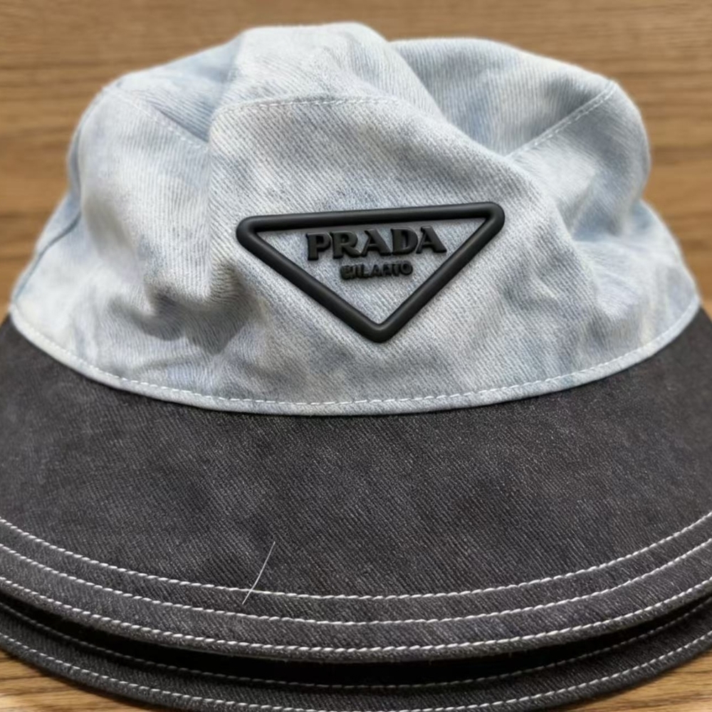 Prada Two Tone Denim Bucket Hat
